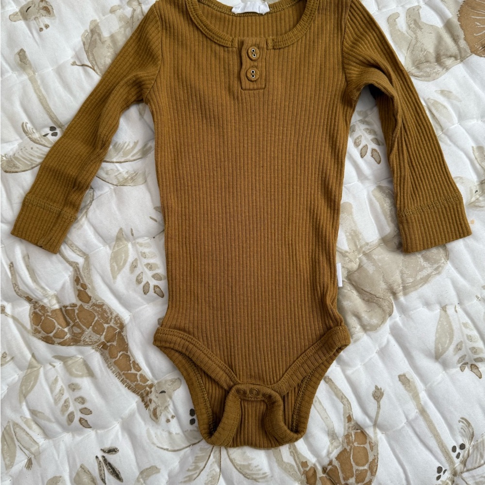 Jamie Kay Mustard Ribbed Kids Bodysuit